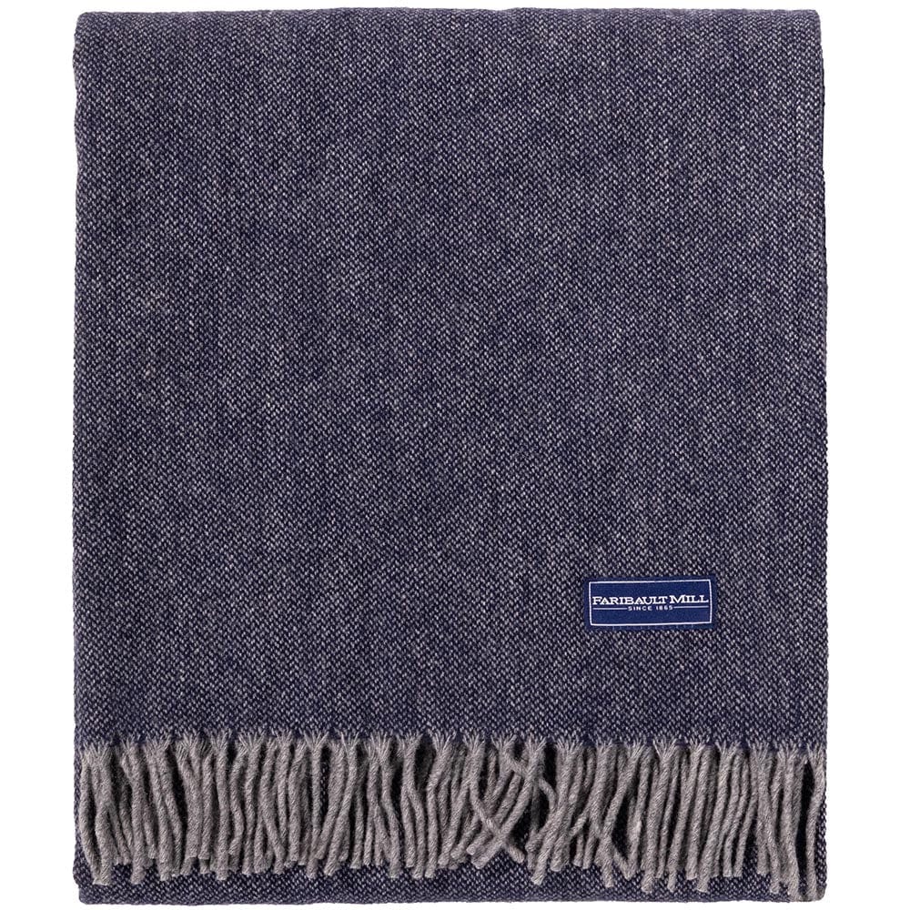 Cozy Throw Blanket, Factory Second Ashby Twill Wool Navy for Sofas, Beds and Relaxing at Home image 1