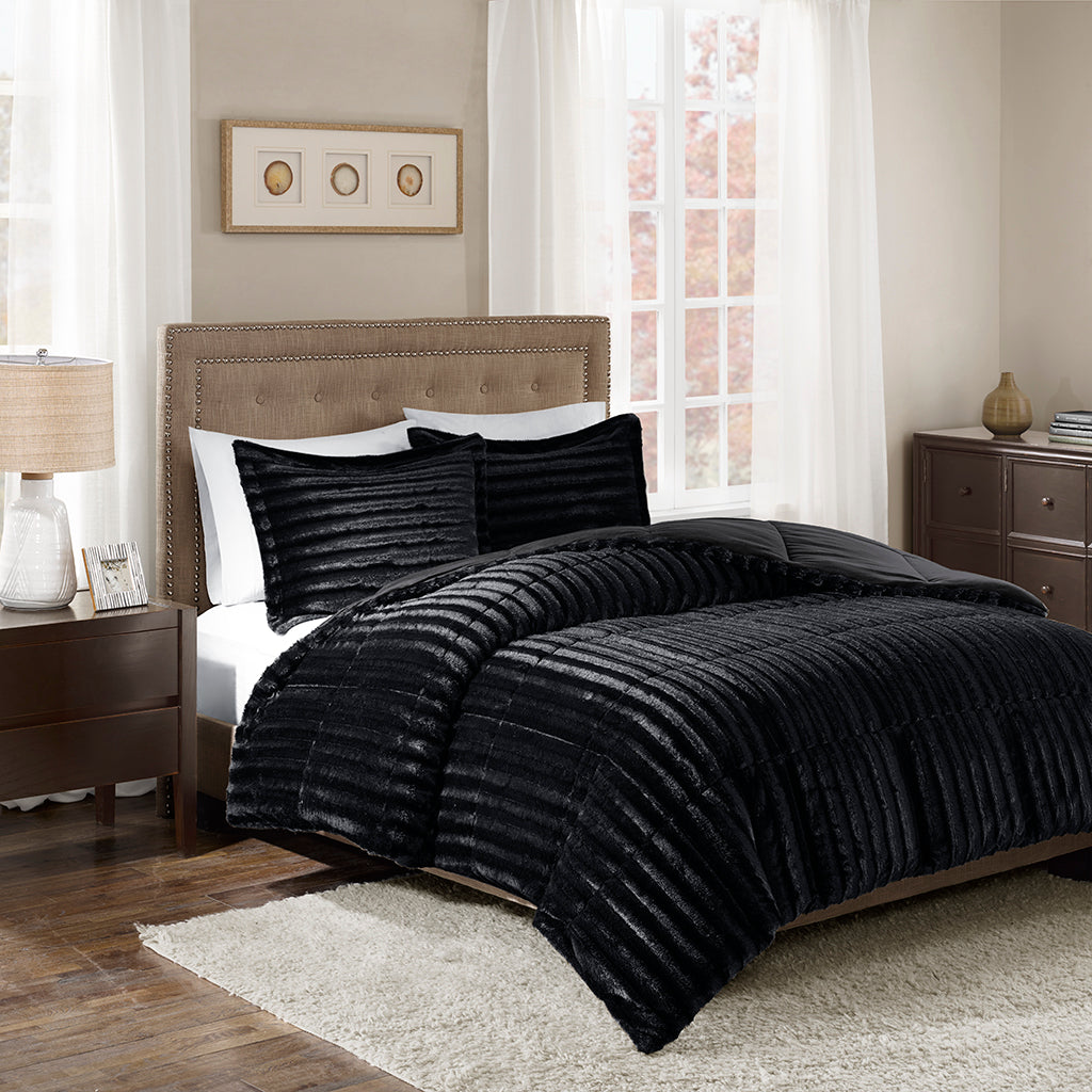 Bed Comforter, Duke Faux Fur Mini Set, Machine-Washable Care, Hypoallergenic Comfort for Everyday Bedding and Comfortable Sleep image 1