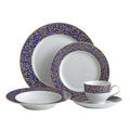 Dinnerware, Parchment Cobalt Set, Porcelain Construction, Microwave-Safe Use for Family Dining, Serving and Entertaining, 3 Size Options image 1