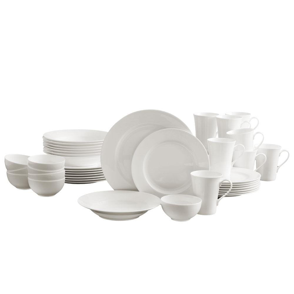 Dinnerware, Lucerne White 40 Piece Set, Service for 8, Lightweight Design for Everyday Meals and Table Settings image 1