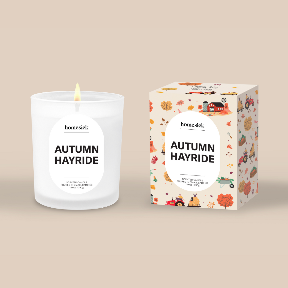 Decorative Candle, Autumn Hayride for Entryways, Mantels and Everyday Home Ambience, Designed for Everyday Home Use image 1