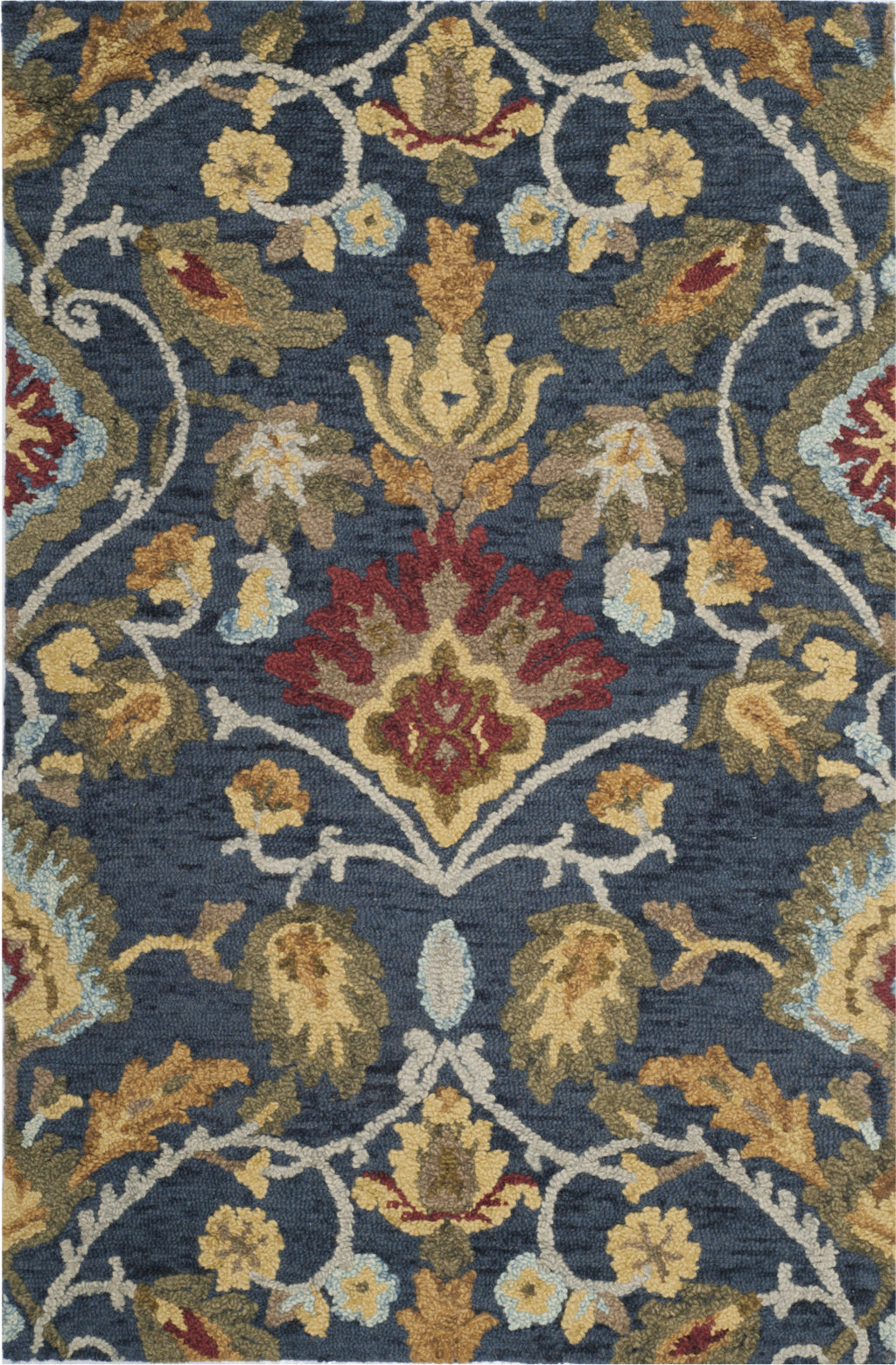 Area Rug, Blossom 402 Navy Multi for Living Rooms, Bedrooms and Entryways, 16 Size Options image 1