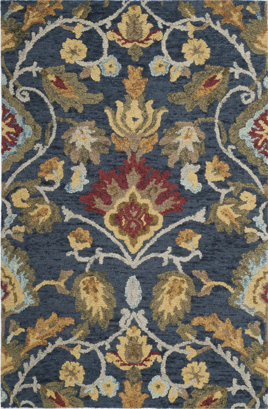 Area Rug, Blossom 402 Navy Multi for Living Rooms, Bedrooms and Entryways, 16 Size Options image 1