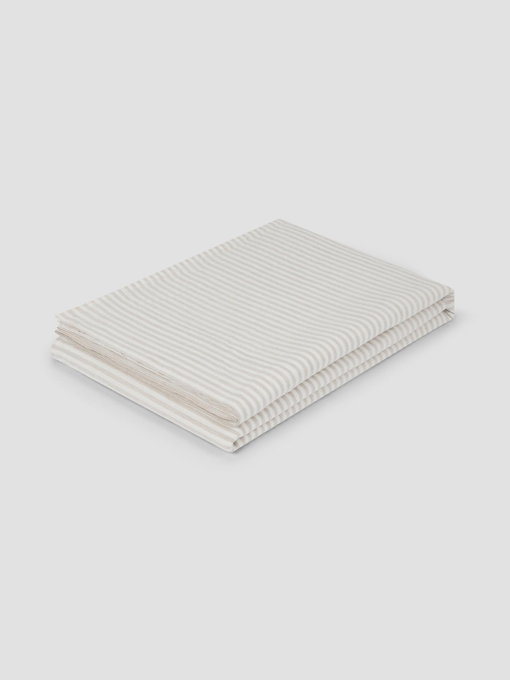 Linen Flat Sheet, Oatmeal Stripe for Master Bedrooms, Guest Beds and Everyday Bedding, 4 Size Options image 1