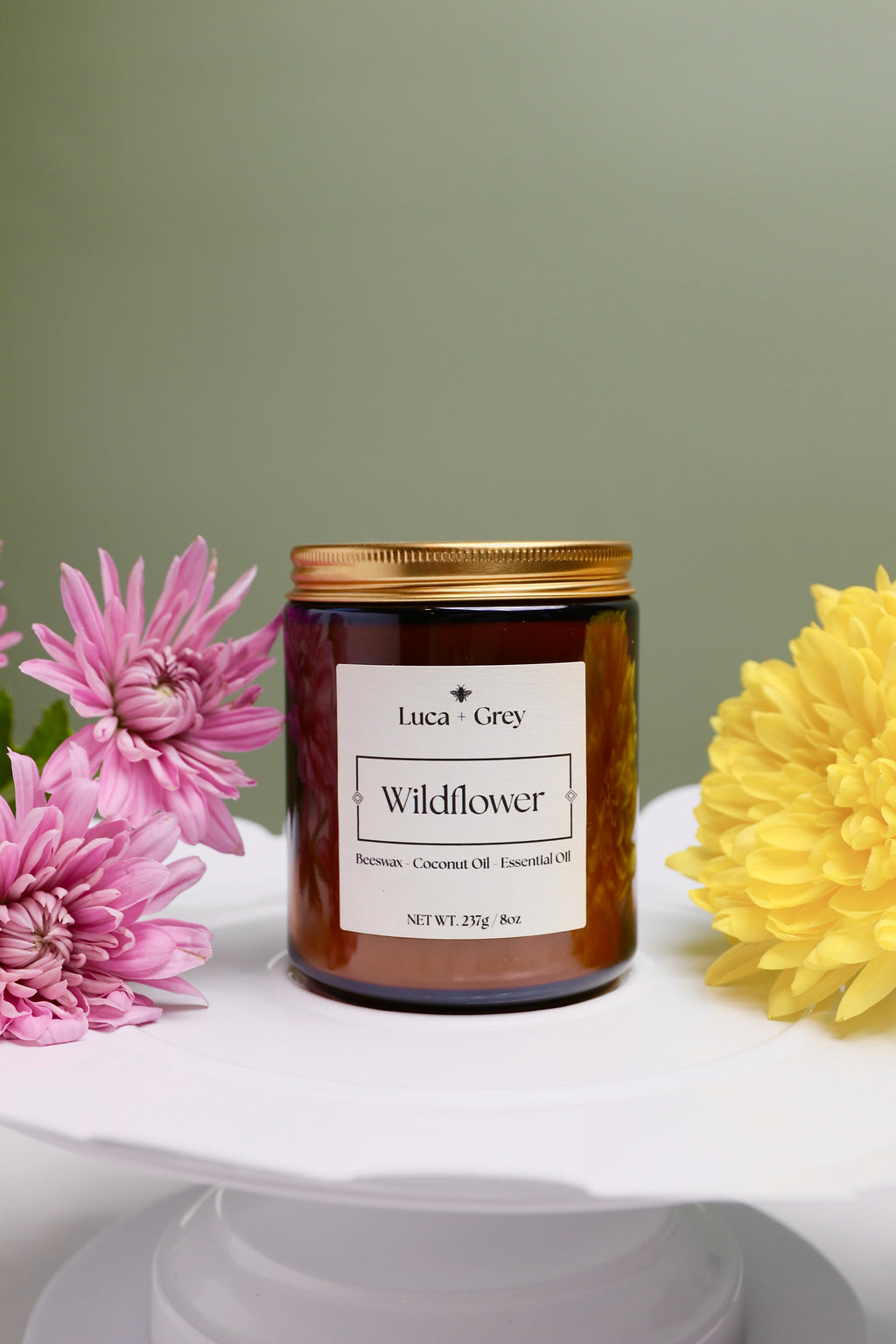 Decorative Candle, Wildflower Beeswax for Living Rooms, Bedrooms and Relaxing Evenings, 2 Size Options image 1