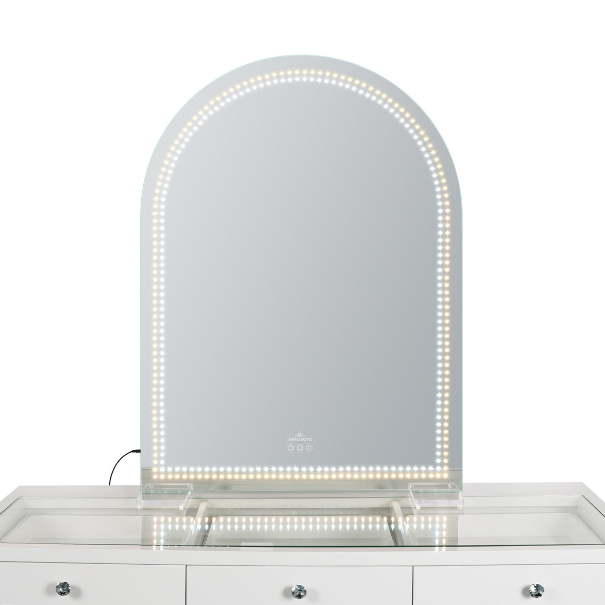 Vanity Mirror, Stage Lite Arch XL, Lightweight Design for Dressing Tables, Makeup Routines and Bedroom Vanities, 2 Style Options image 1