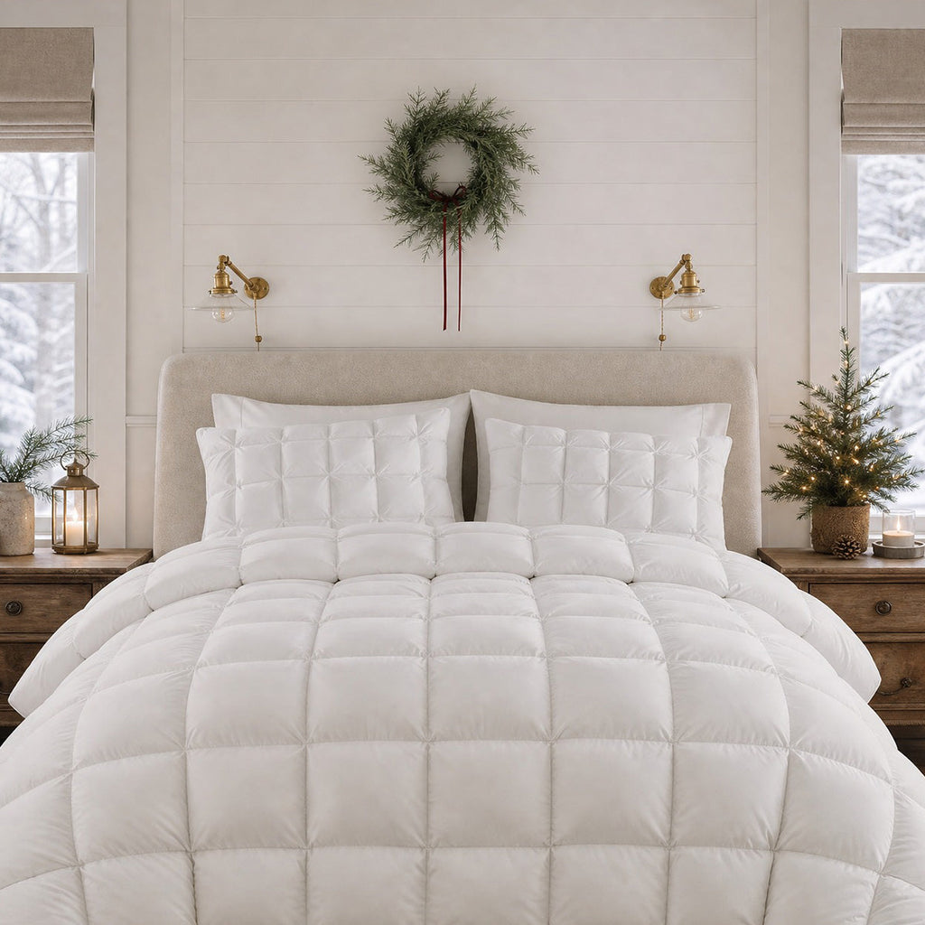 Down & Feather Comforter, Stay Puffed Overfilled Alternative, Breathable Construction for Everyday Bedding and Comfortable Sleep image 1