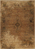 Area Rug, Andorra 6845D Gold Brown for Hallways, Dining Spaces and Home Decor, 11 Size Options image 1