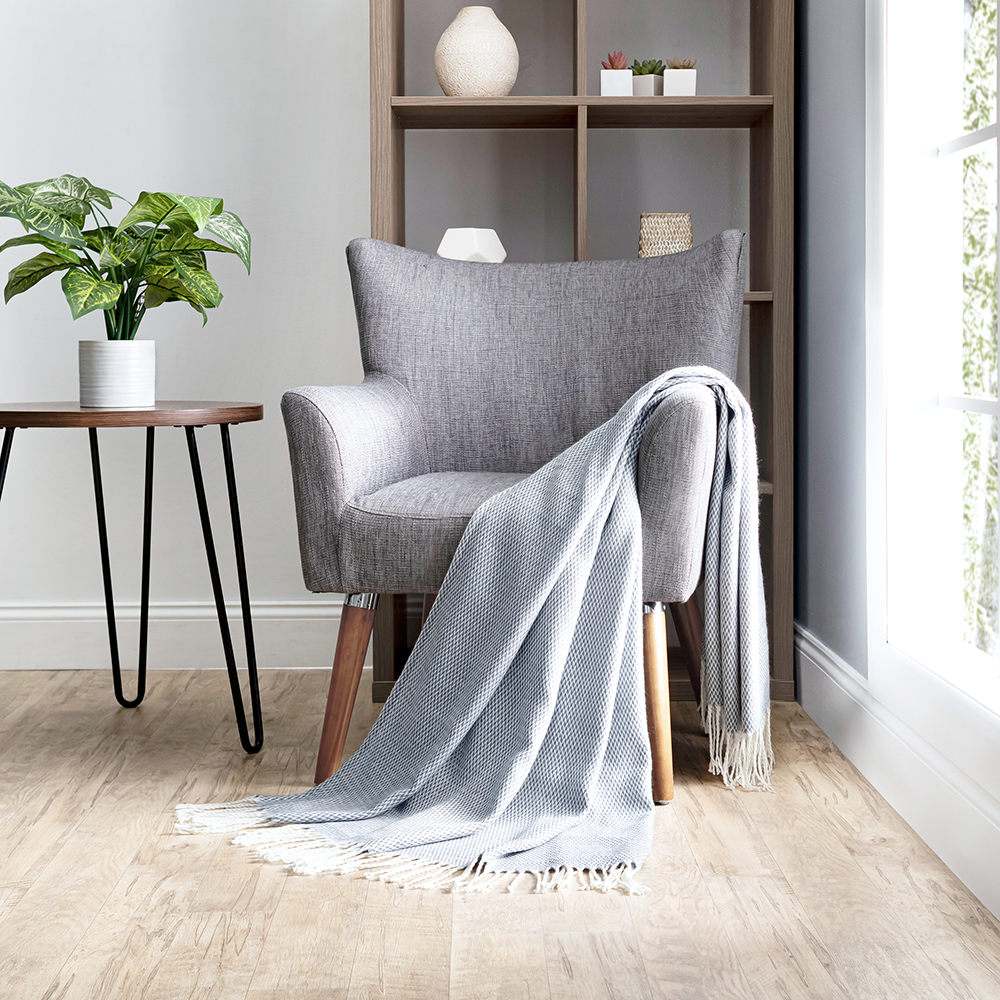 Cozy Throw Blanket, Herringbone for Living Rooms, Bedrooms and Everyday Lounging, 4 Color Options image 1