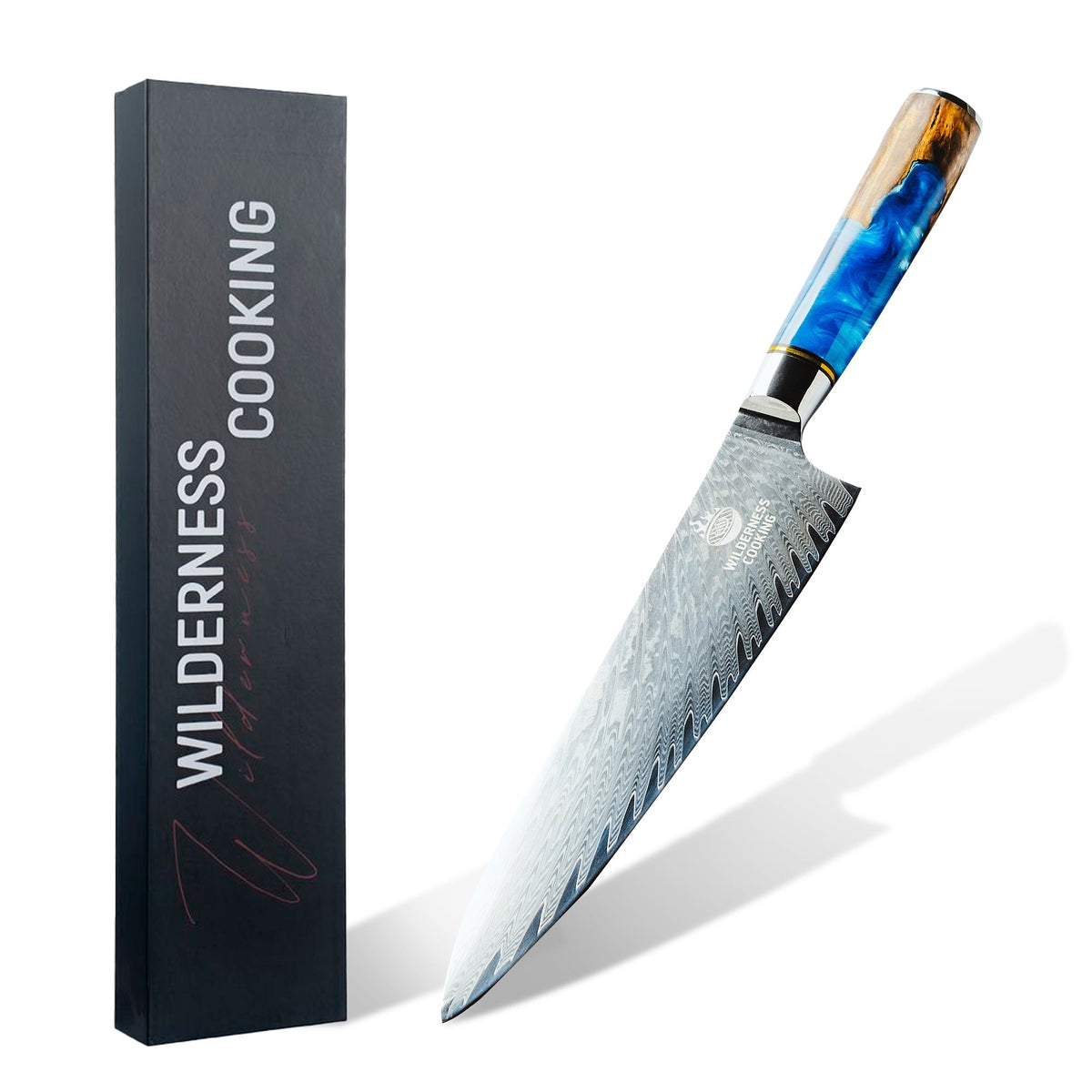 Chef Knife, Damascus in Gift Box for Home Kitchens, Food Prep and Cooking, Designed for Chopping, Slicing and Everyday Meal Prep image 1