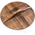 Stainless Steel Wok, 14" Carbonized Wooden Lid, Lightweight Design for Vegetables, Noodles and High-Heat Stovetop Cooking image 1