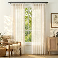 Window Curtain, Pinch Pleat Linen Blend Curtains (2 Panels) for Windows, Room Styling and Everyday Privacy, 4 Sizes and 5 Colors image 1
