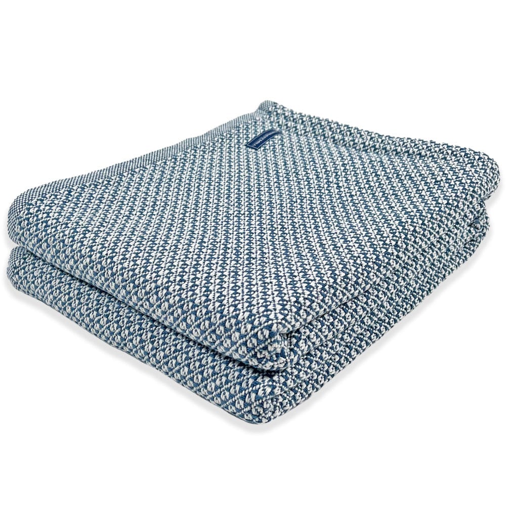 Cozy Throw Blanket, Bar Harbor Cotton Indigo, Machine-Washable Care for Sofas, Beds and Relaxing at Home, 4 Size Options image 1