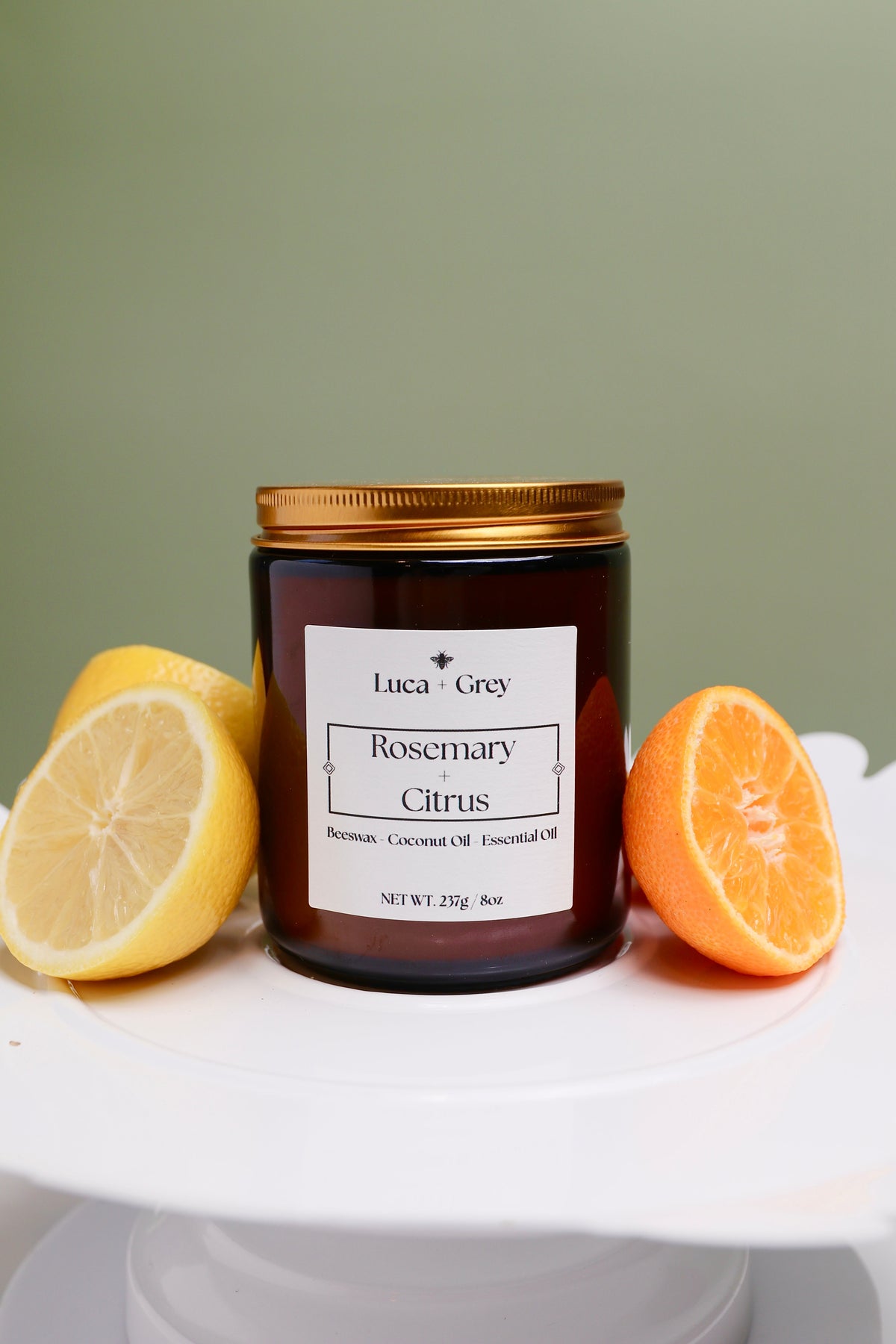 Luca and Grey Rosemary + Citrus 蜂蜡香薰蜡烛 image 1