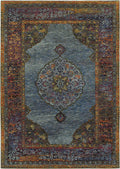 Area Rug, Andorra 7139A Blue Multi for Hallways, Dining Spaces and Home Decor, 11 Size Options image 1