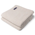 Cozy Throw Blanket, Monhegan Cotton Without Fringe Oyster for Living Rooms, Bedrooms and Everyday Lounging image 1