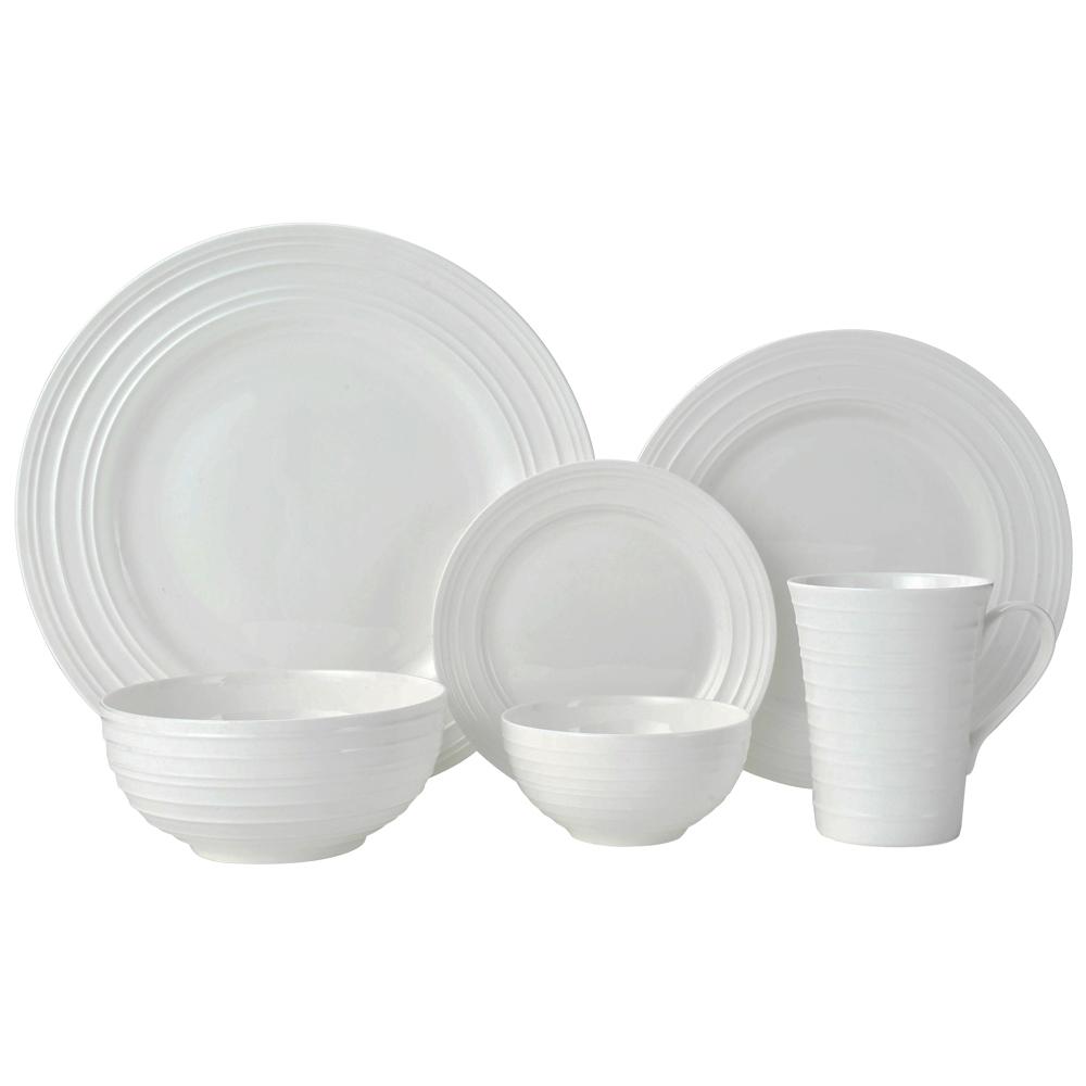 Dinnerware, Swirl Bone 36 Piece Set, Service for 6, Dishwasher-Safe Care for Family Dining, Serving and Entertaining image 1