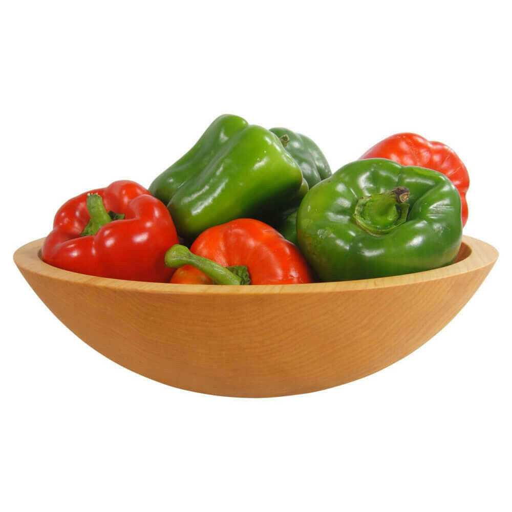 Salad Serving Bowl, 12 Inch Sugar Maple Wooden for Salads, Side Dishes and Family Meals, Designed for Everyday Home Use image 1