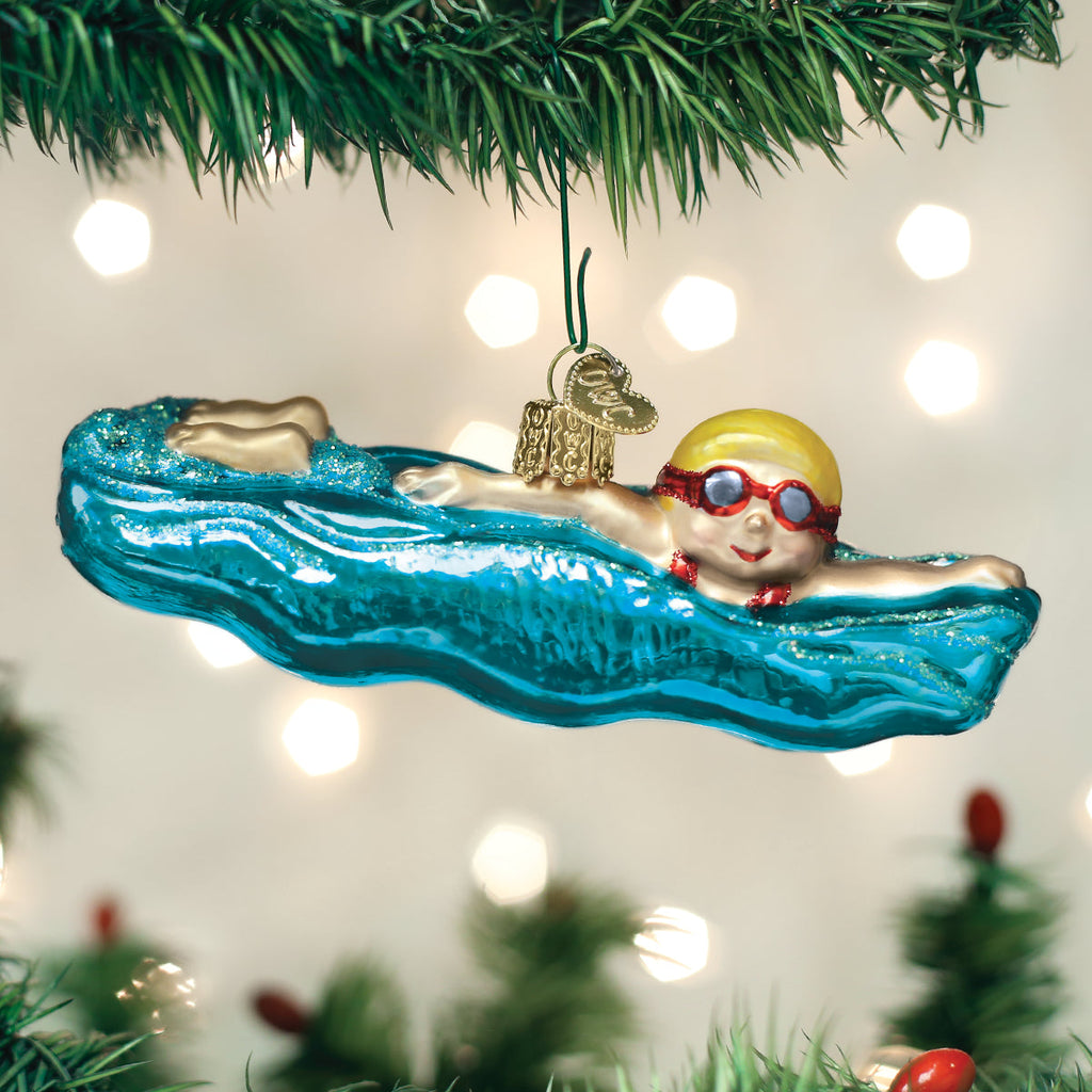 Seasonal Home Decor, Swimming Ornament for Holiday Displays, Shelves and Festive Rooms, Designed for Mantels, Tables and Seasonal Decorating image 1