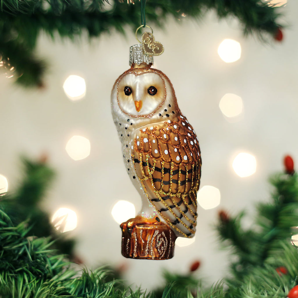 Decorative Ornament, Barn Owl for Holiday Displays, Seasonal Decorating and Decorative Home Accents image 1
