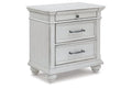 Nightstand, Kanwyn Whitewash, Solid Wood Construction for Bedside Storage, Bedroom Organization and Guest Rooms image 1