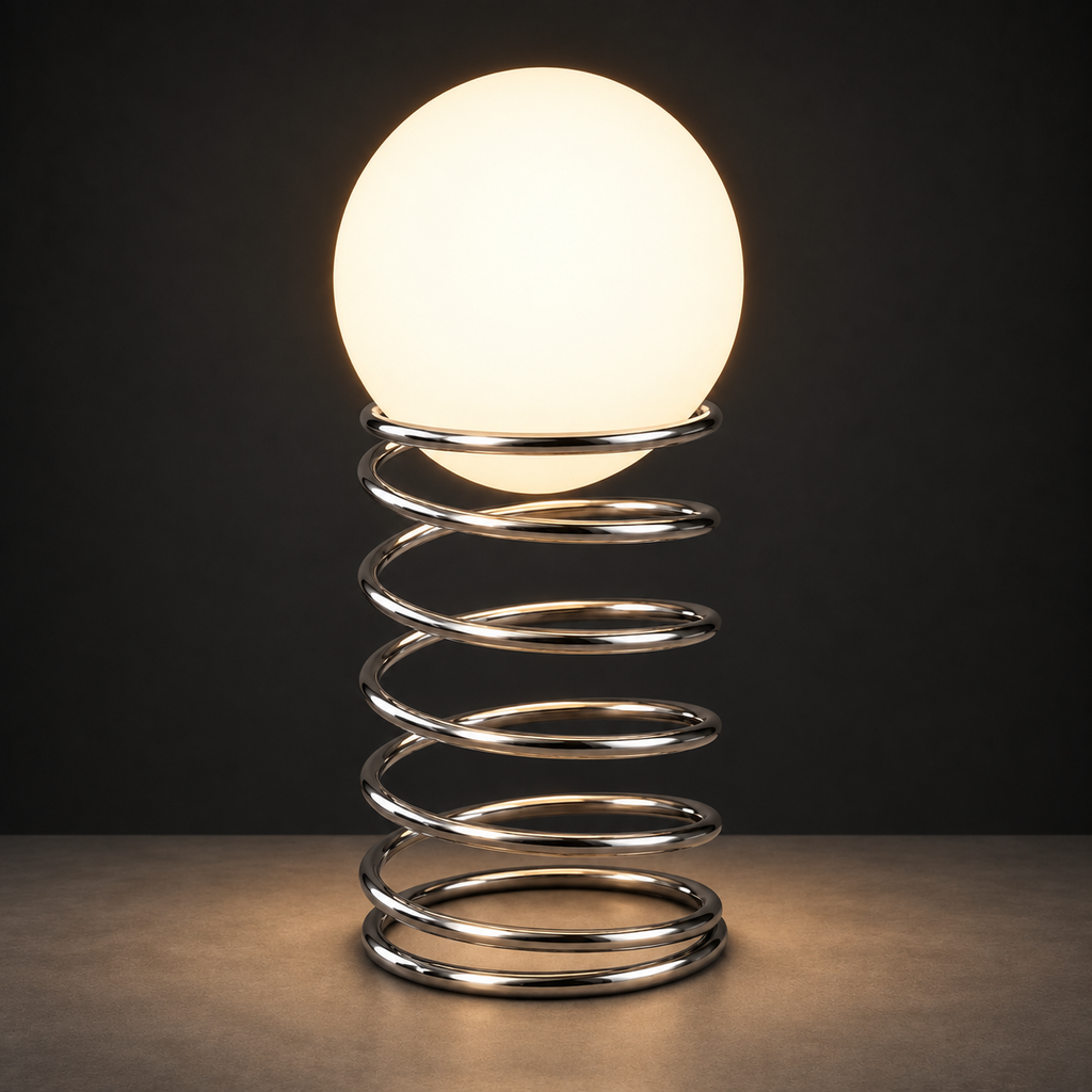 Portable Table Lamp, Spiral Spring for Desks, Side Tables and Warm Room Lighting, 2 Color Options image 1