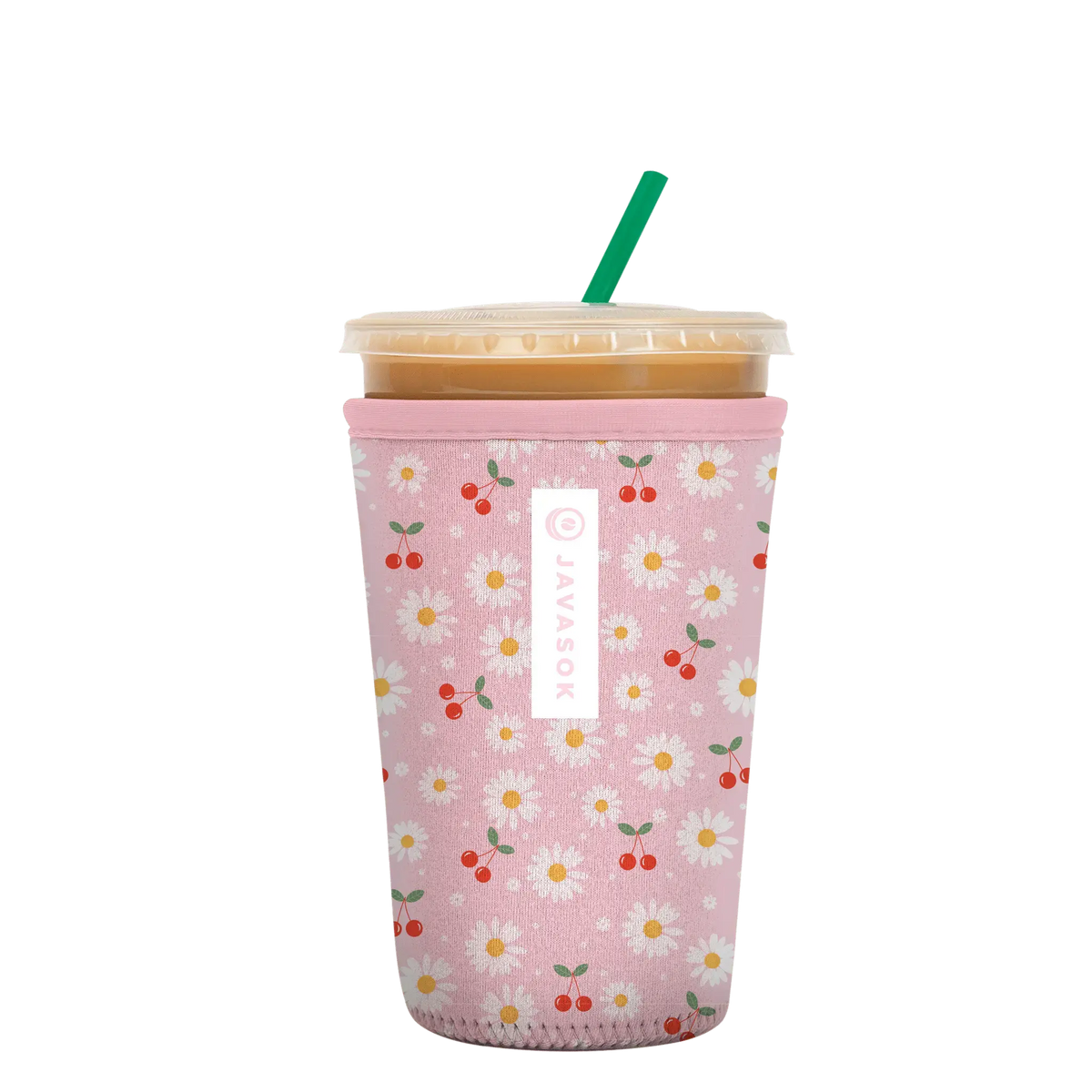 Reusable Cup Sleeve, Cherry Bomb, Neoprene Construction for Coffee Cups, Daily Commutes and Dry Hands, 3 Size Options image 1