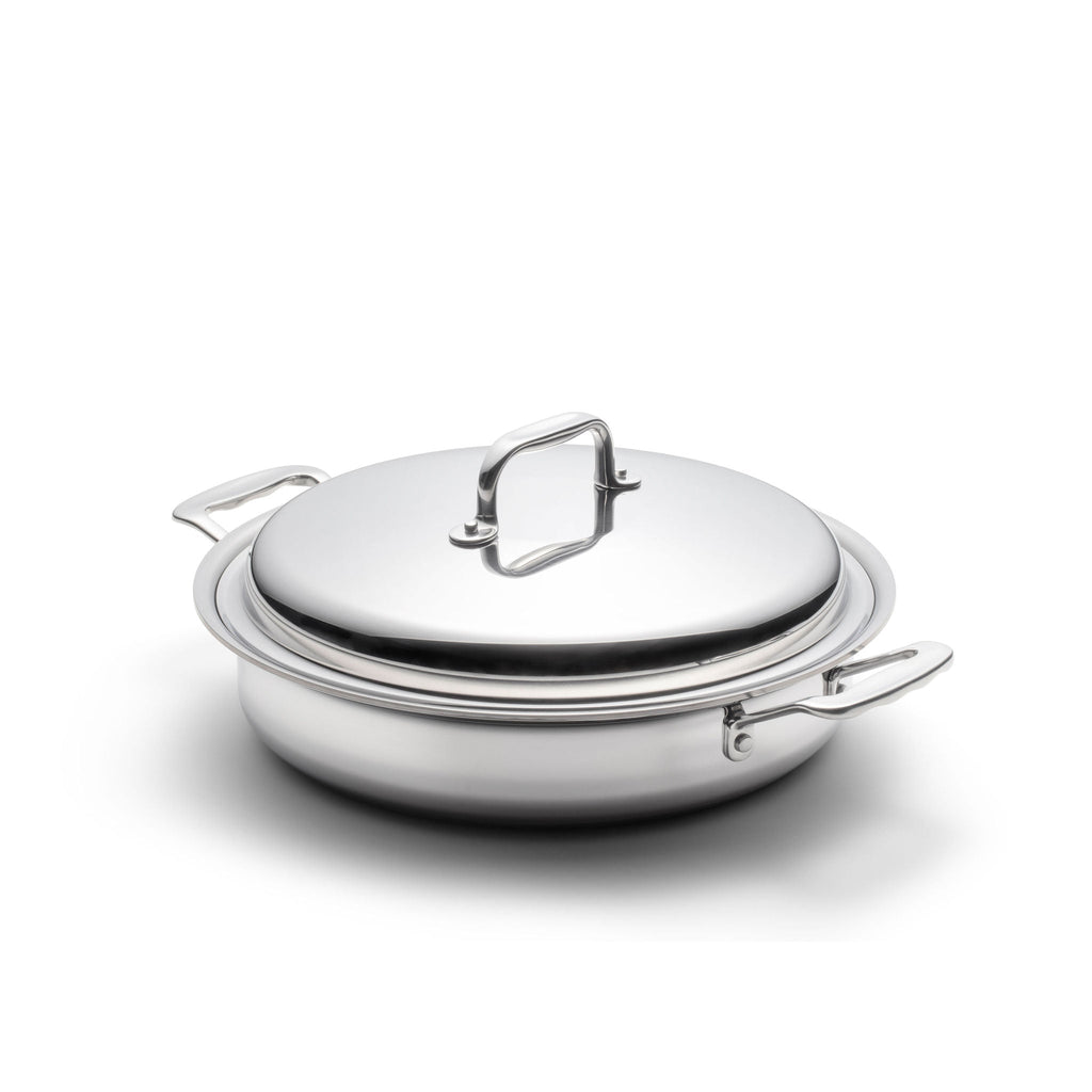 Stainless Steel Sauté Pan, 3.5 Quart with Cover and Short Handles for Stovetop Cooking, Sauces and Everyday Kitchen Use image 1
