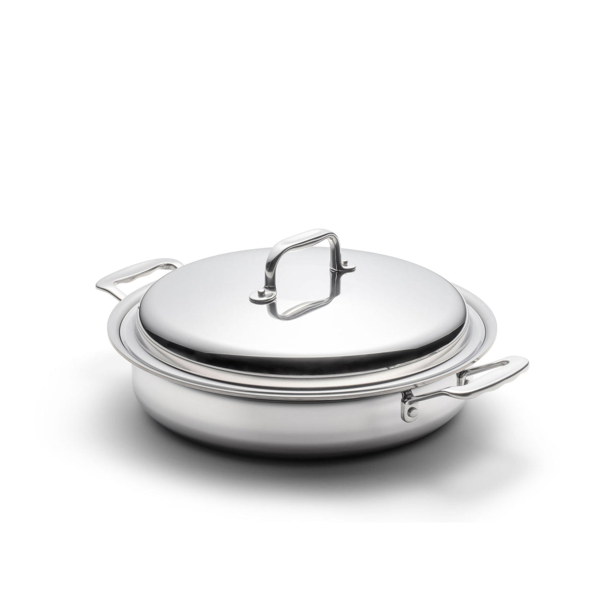 Stainless Steel Sauté Pan, 3.5 Quart with Cover and Short Handles for Stovetop Cooking, Sauces and Everyday Kitchen Use image 1