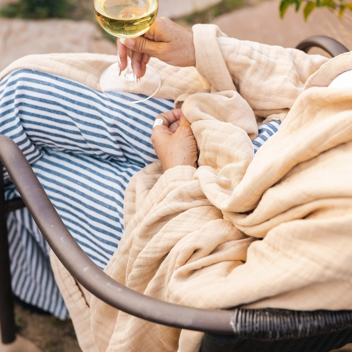 Cozy Throw Blanket, Oversized Breeze Limited Edition Sand, Lightweight Design for Living Rooms, Bedrooms and Everyday Lounging image 1