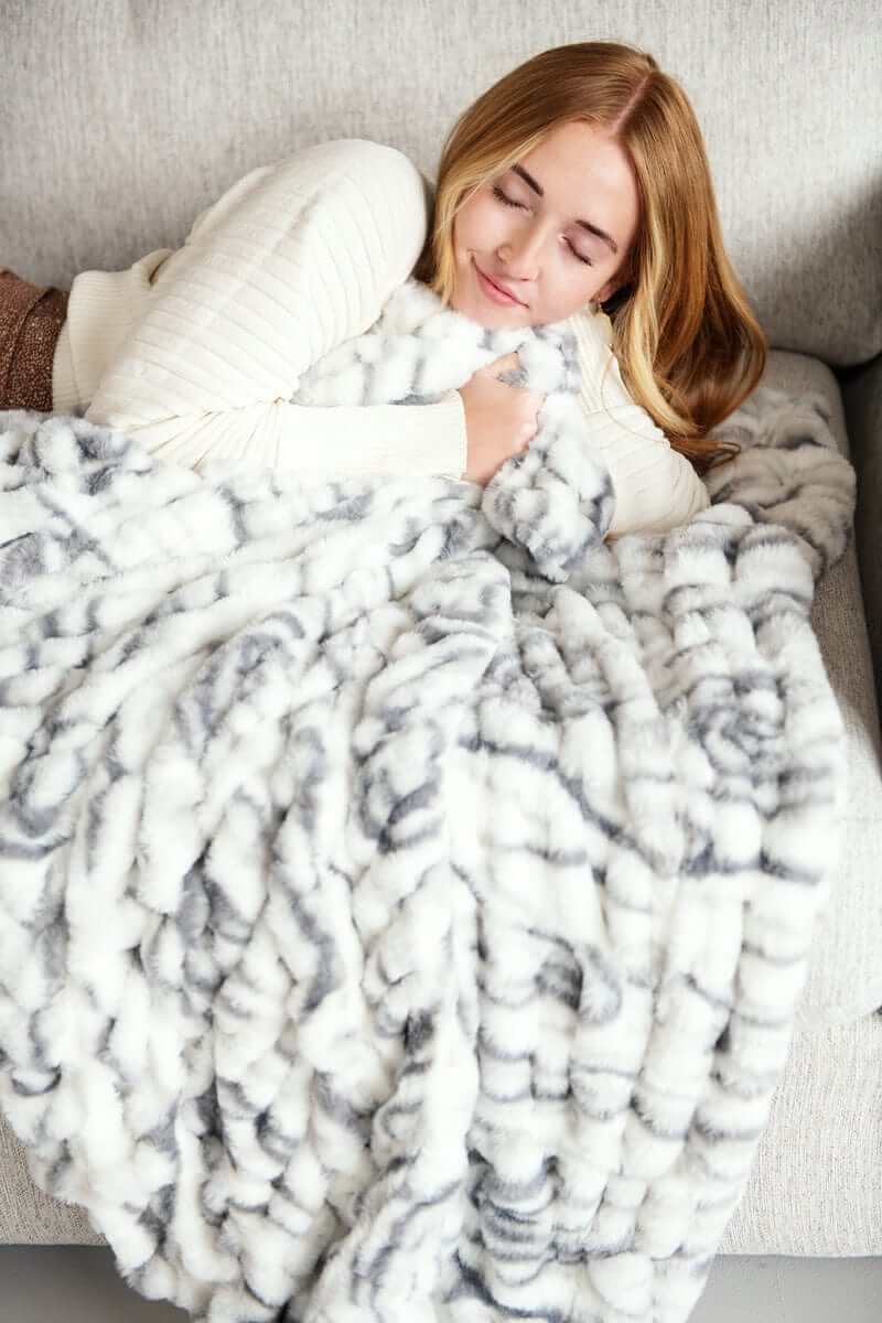 Cozy Throw Blanket, Hugs Marble Pewter for Living Rooms, Bedrooms and Everyday Lounging, 5 Size Options image 1