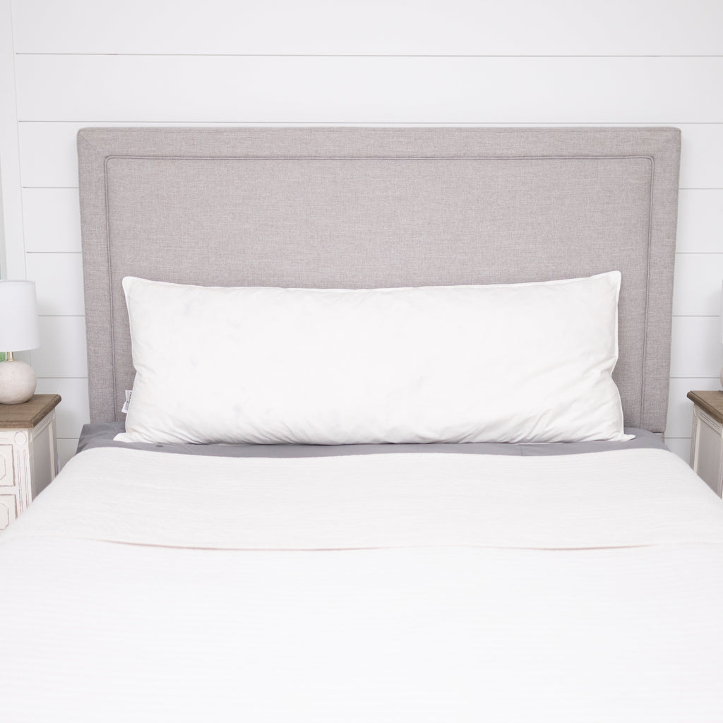 Bed Pillow, White Goose Feather and Down Body for Sleeping, Reading and Bedroom Comfort, 3 Size Options image 1