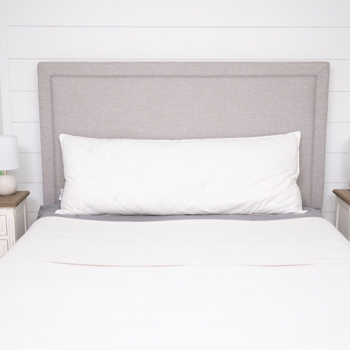 Bed Pillow, White Goose Feather and Down Body for Sleeping, Reading and Bedroom Comfort, 3 Size Options image 1