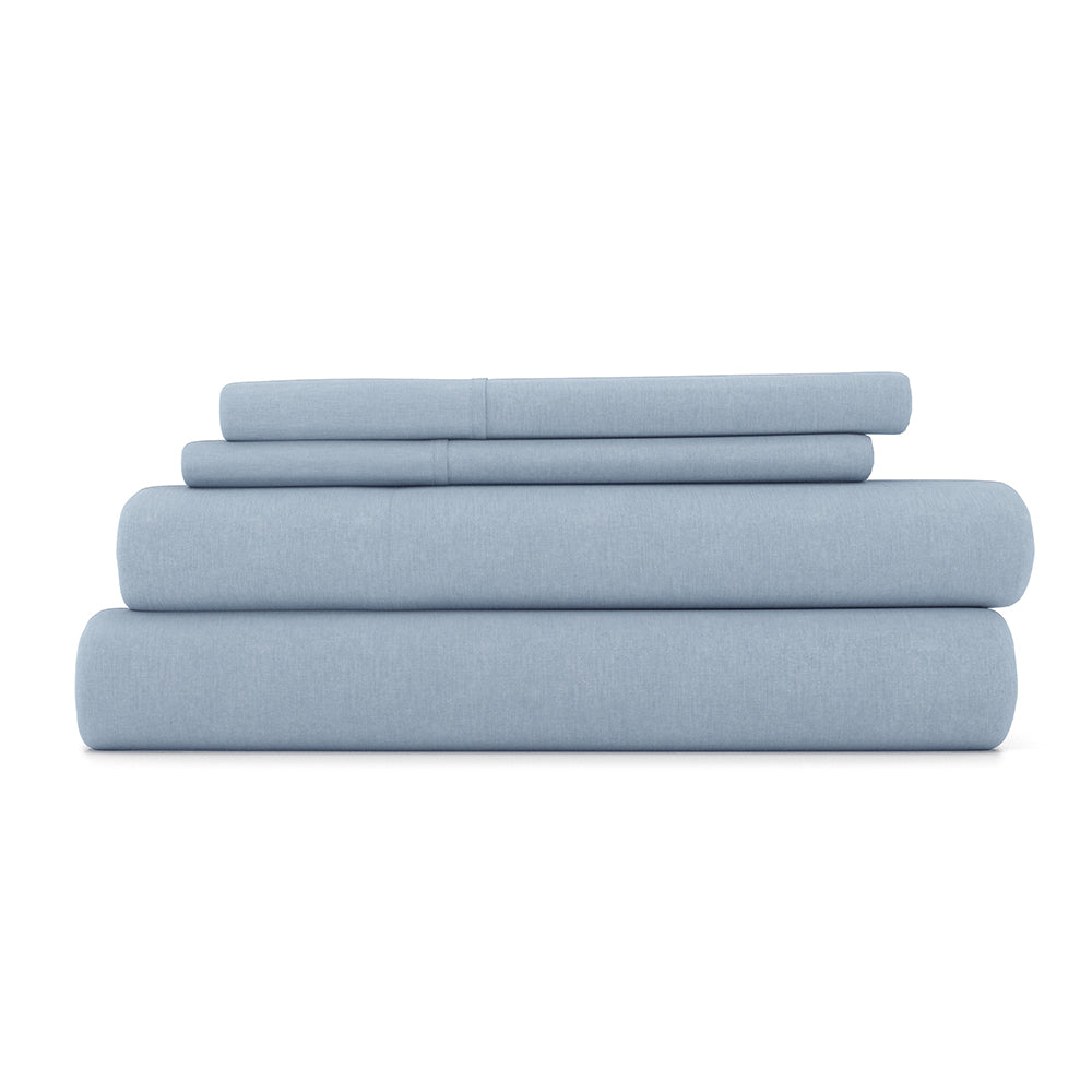 Bed Sheet Set, 4 Piece Linen Bamboo Blend, Cooling Comfort, Lightweight Design for Everyday Bedroom Comfort and Guest Rooms image 1