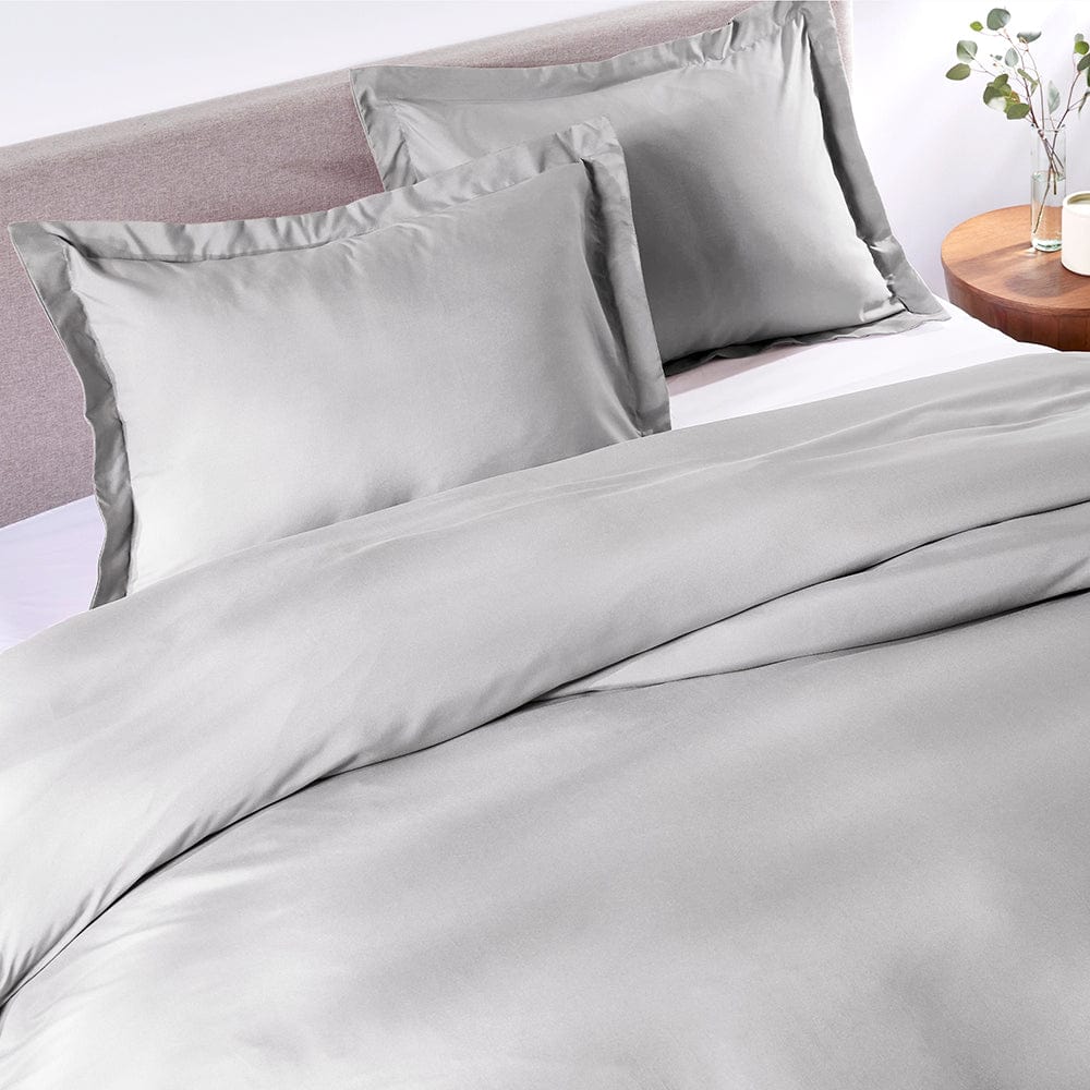 Duvet Cover Set, Brushed Silver for Guest Rooms and Everyday Bedroom Styling, 2 Size Options image 1