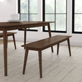 Dining Bench, Mid Century Modern 59", Solid Wood Construction for Dining Rooms, Kitchen Tables and Everyday Seating, 2 Color Options image 1