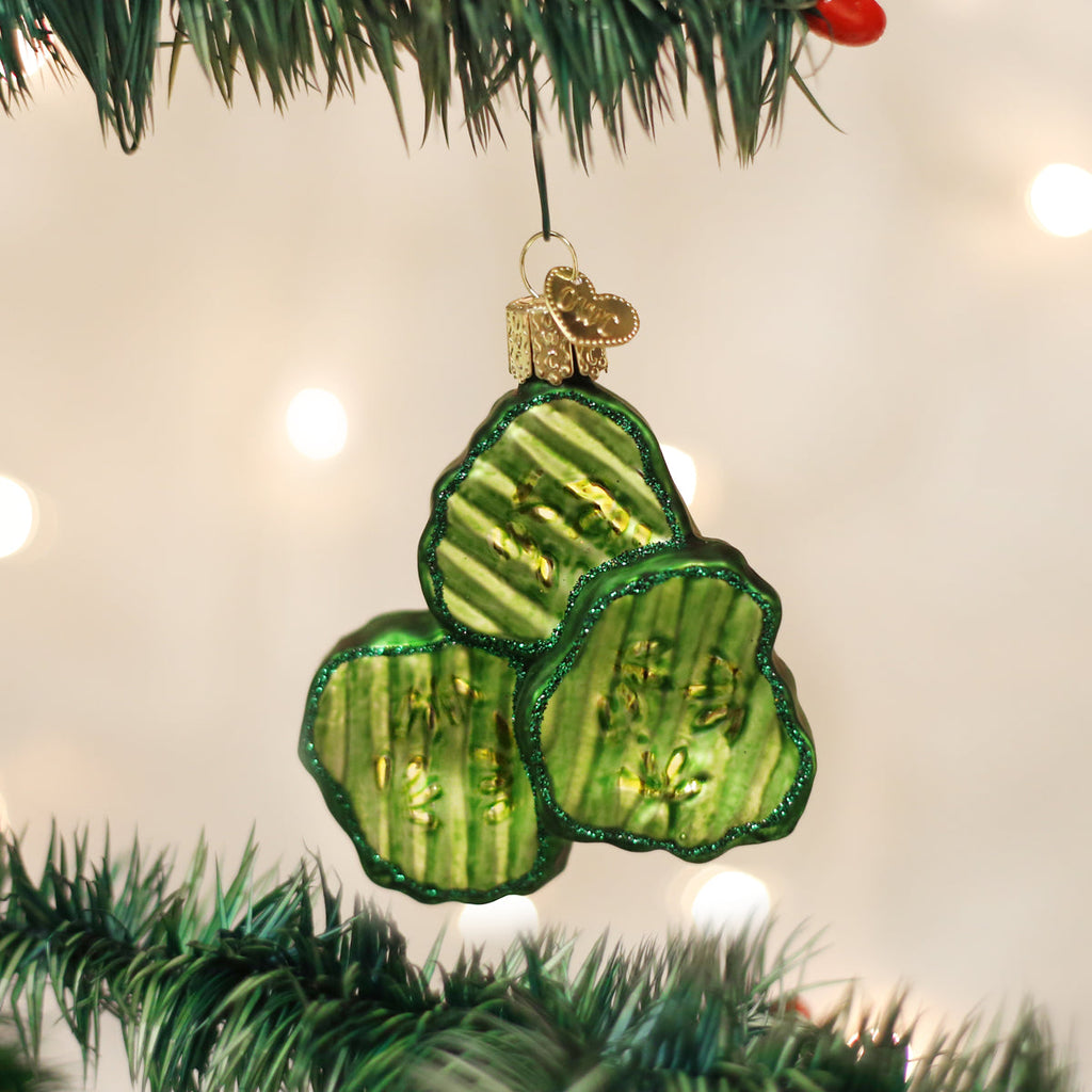 Seasonal Home Decor, Pickle Chips Ornament for Holiday Displays, Shelves and Festive Rooms image 1