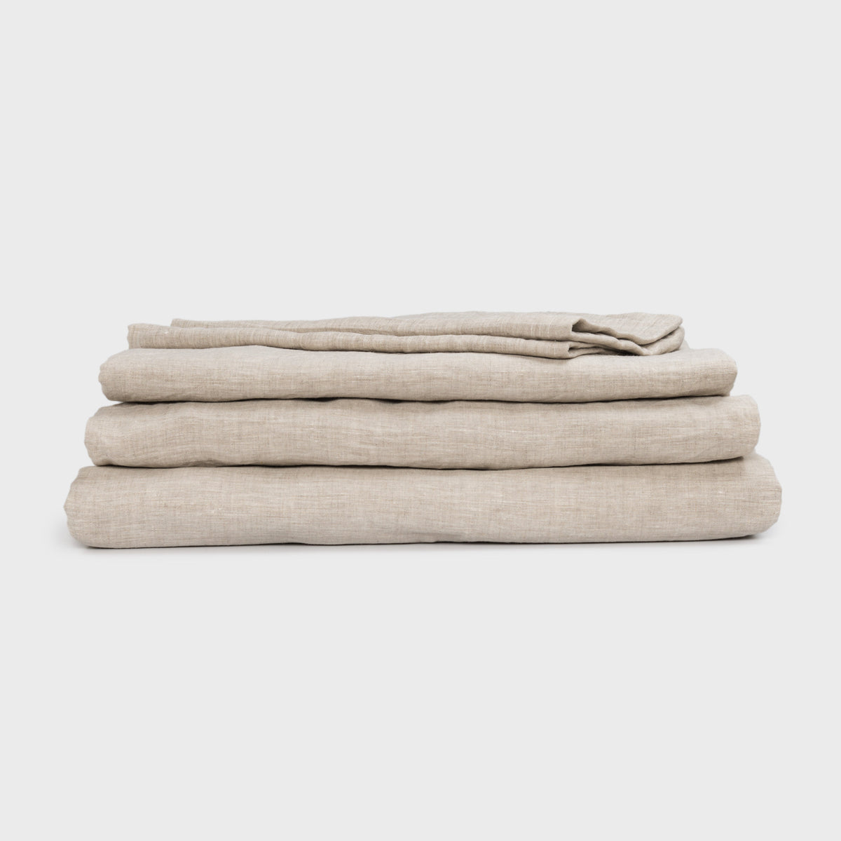 Bed Sheet Set, Natural Linen 4 Piece Linen Twin, Full, Queen for Everyday Bedroom Comfort and Guest Rooms, 6 Size Options image 1