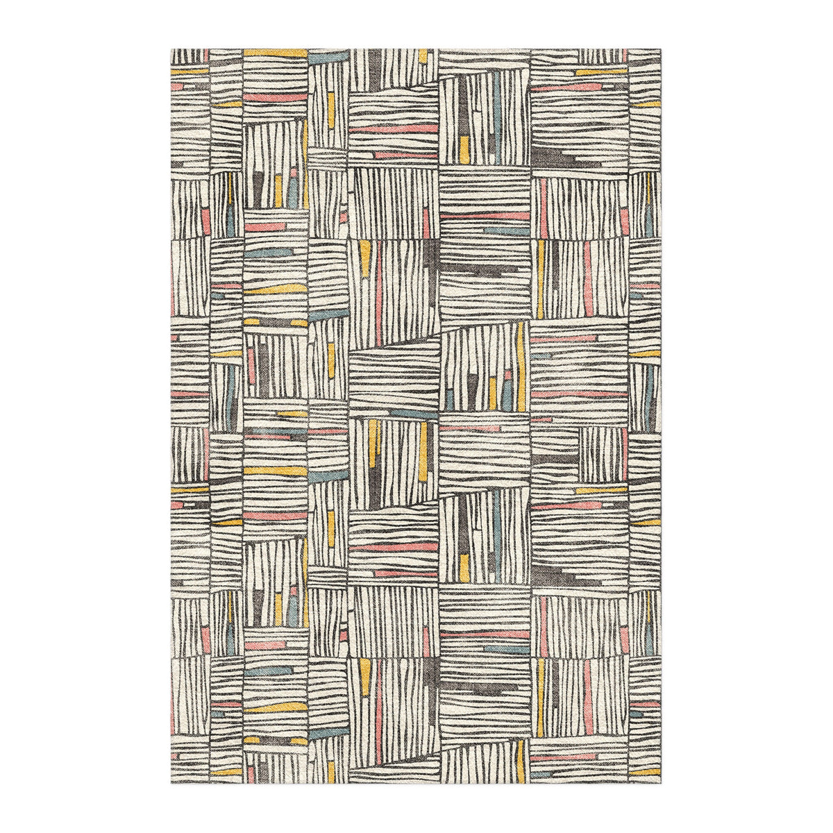 Area Rug, Atticus Multicolor Crosshatch for Living Rooms, Bedrooms and Entryways, 10 Size Options image 1