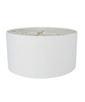 Fabric Lamp Shade, 16"W x 9"H White Linen Hardback Shallow Drum for Lamp Replacement, Reading Corners and Living Spaces image 1