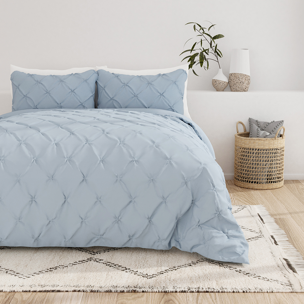 Duvet Cover Set, Pinch Pleat 3 Piece for Bedroom Bedding Refresh and Everyday Comfort, 3 Sizes and 6 Colors image 1