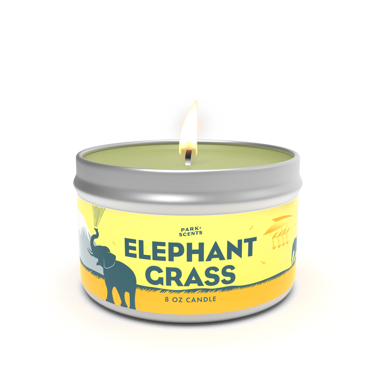 Decorative Candle, Elephant Grass African Plains Soaring Ride for Living Rooms, Bedrooms and Relaxing Evenings, 3 Size Options image 1