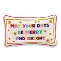 Decorative Throw Pillow, Merry & Bright Needlepoint for Bedroom Styling and Living Room Decor image 1