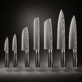 Kitchen Knife Set, Japanese Style Precision Collection (7 Piece for Kitchen Prep, Cooking and Countertop Use image 1