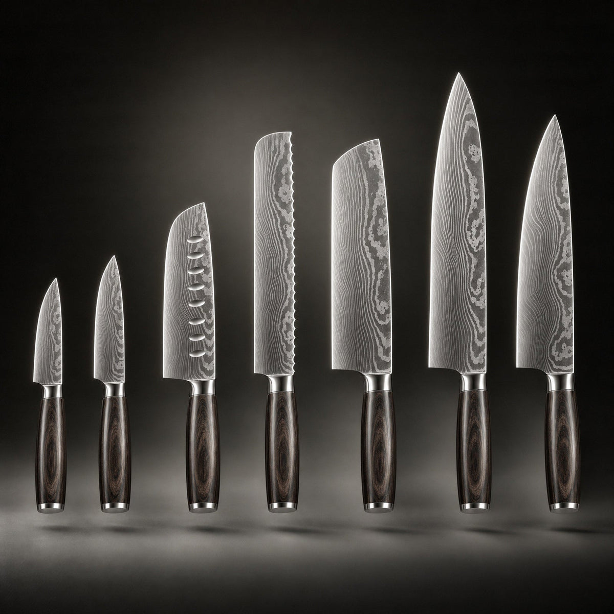 Kitchen Knife Set, Japanese Style Precision Collection (7 Piece for Kitchen Prep, Cooking and Countertop Use image 1