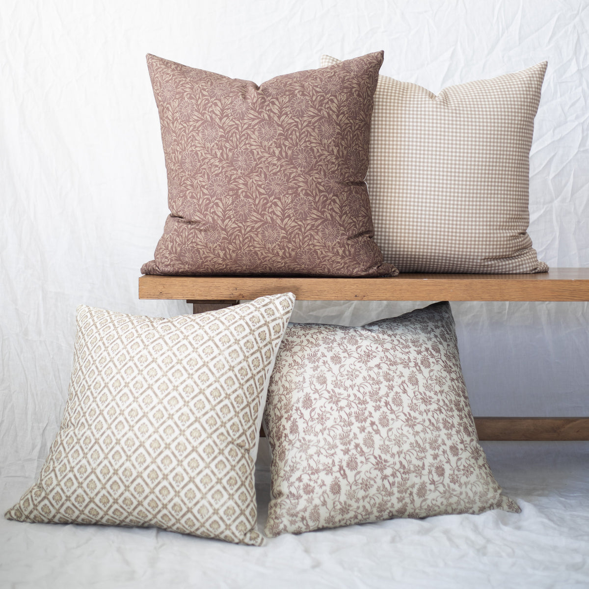 Decorative Pillow Cover Set, Maude 4 Pack 18", Machine-Washable Care for Bedroom Styling and Living Room Decor image 1