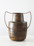 Decorative Vase, Patina Brass Metal, Ceramic Construction for Flowers, Shelves and Living Spaces image 1