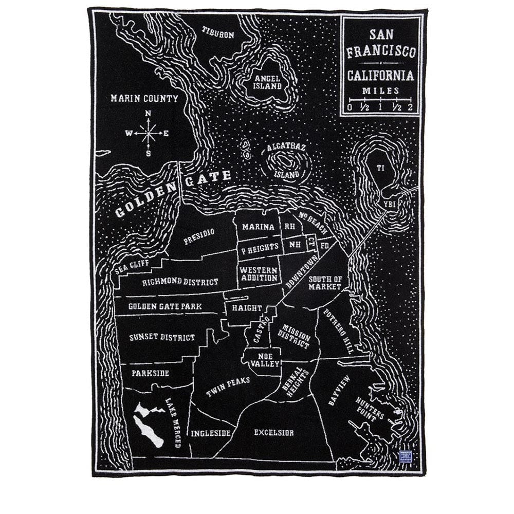 Cozy Throw Blanket, San Francisco Map Wool, Hypoallergenic Comfort for Sofas, Beds and Relaxing at Home image 1