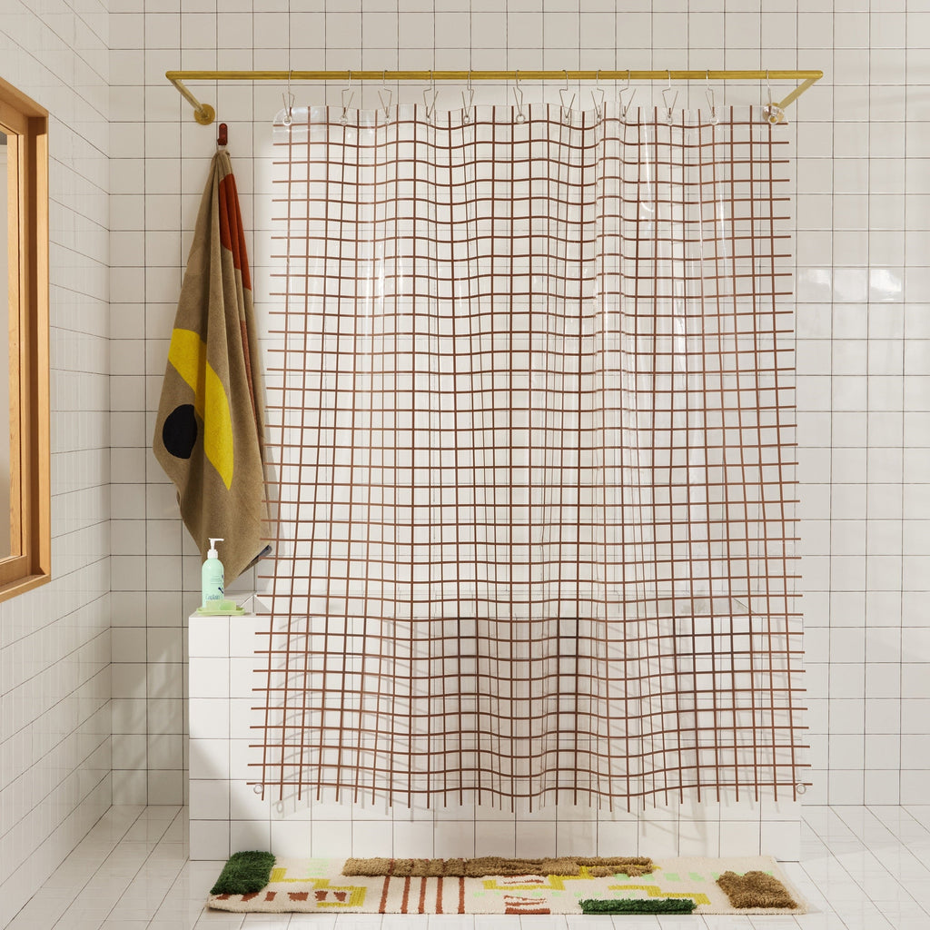 Shower Curtain, 2x2 in Chocolate, EVA with 30% Recycled Content for Shower Areas, Bathroom Privacy and Everyday Bath Decor image 1
