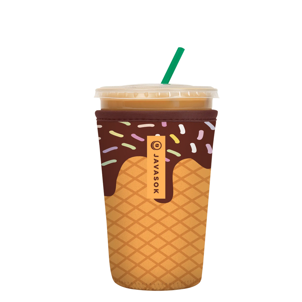 Reusable Cup Sleeve, I Scream You Scream, Neoprene Construction for Coffee Cups, Daily Commutes and Dry Hands, 2 Size Options image 1
